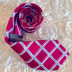 New Covington mens silk plaid tie